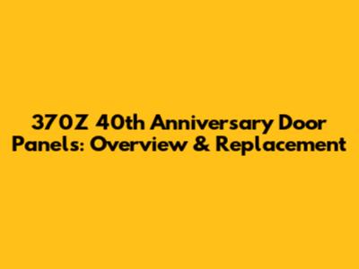 370Z 40th Anniversary Door Panels: Overview & Replacement